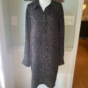 LOFT animal print roll tab sleeve dress